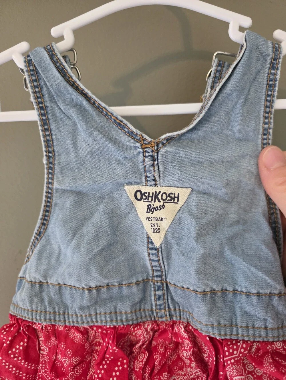 Oshkosh Denim Red Western Cowgirl Dress 6m